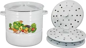 Эмалированная кастрюля/пароварка 2-в-1, 16 л, 30 см Rukauf