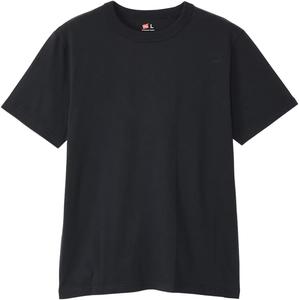 Мужская футболка Hanes с круглым вырезом, короткий рукав, 100% хлопок, круглый крой, без бирки, HM1-X202, черный