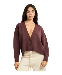 Кардиган с V-образным вырезом Manila Grace, коричневый