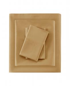 Комплект постельного белья из 4 предметов, сатин из хлопка пима, плотность ткани 600 нитей, размер California King Madison Park, золото