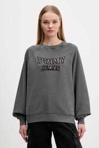 Хлопковая толстовка Tommy Jeans, серый
