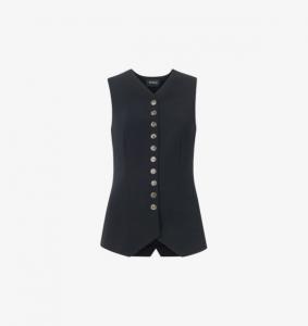 Жилет Cora из крепа с v-образным вырезом Whistles, черный