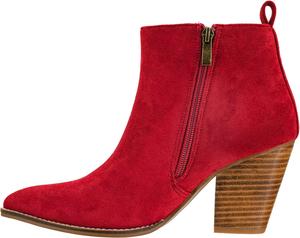 Ботильоны Corkys Footwear Hey Girl для женщин с высоким стандартом, каблук 3,5 дюйма, оснащены двумя функциональными боковыми молниями и слегка амортизированной стелькой EVA для комфорта на весь день, Dark Red Faux Suede