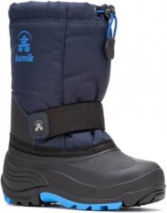 Сапоги Kamik Rocket с утеплителем для снега - водонепроницаемый верх и детская водонепроницаемая обувь - снегоступы с легкой фиксацией шнурков для детей - съемная утепленная стелька - средняя застежка на липучке, темно-синий