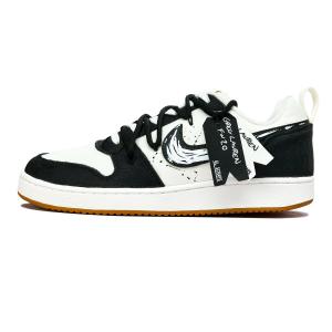 Мужские скейтерские кеды Court Borough Distressed Ash, устойчивые к истиранию, низкие, черно-белые Nike, черный