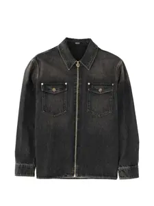 Хлопковая куртка на молнии VERSACE, черный