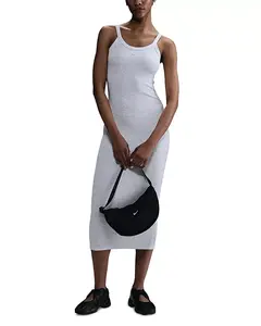 Комфортное вязаное платье-майка в рубчик Nike, серый