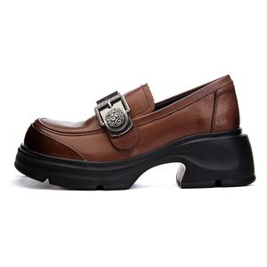 POOQ Лоферы женские черно-коричневые - коричневые, цвет Brown