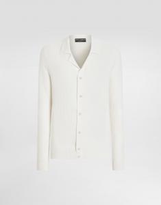 Хлопковая рубашка ажурной вязки Dolce & Gabbana, белый