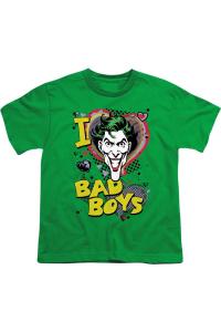 Футболка DC Comics "Обожаю плохих парней 2" с коротким рукавом для детей Gildan, зеленый