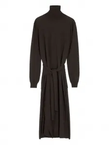 Трикотажное платье с поясом LEMAIRE, коричневый