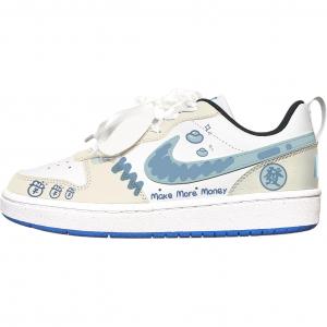 Nike Детские низкие скейтбордистские кроссовки Court Borough из синтетической кожи с амортизацией, желто-синие, для подростков