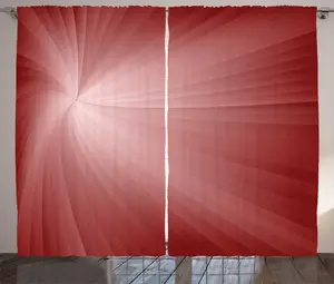 Штора ABAKUHAUS в стиле Абстрактная рустика, эффект омбре, закрученные лучи, присборенная ленточная штора для спальни с петлями и крючками, 280 x 225 см, бордовая сушеная роза Abakuhaus