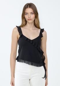 Блуза Jimmy Key CUT STRAPPY V NECK SHORT, Black