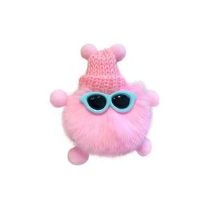 Маленький угольный шарик дофаминовый ключ-подвеска плюшевый декор высота 10см YUEMIXIONG