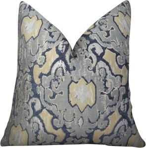 Thomas Collection Декоративная подушка Pagan Dynasty узор navy gray yellow cream серый шинуль Navy Gray Yellow Cream