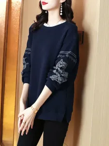 Женская толстовка с вышивкой Doux Belle, цвет Navy