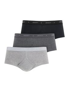 Трусы Jockey Slips Uk Classic Cotton Rib Y-Front 3 Stück, цвет Schwarz/Grau