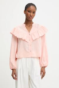 Хлопковая рубашка Answear.Lab, розовый