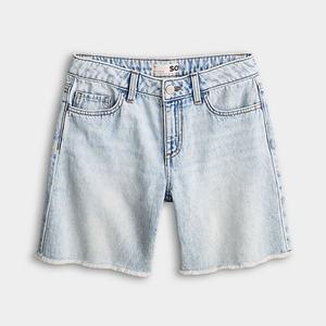 Джинсовые шорты-бермуды для девочек 6-20 в размерах regular и plus size So, Light Wash Denim