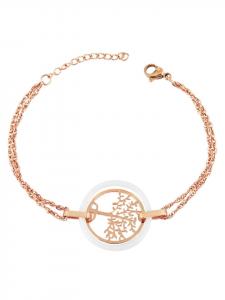 Adeliás Женский браслет «Древо жизни» из нержавеющей стали, 16 см, золотой
