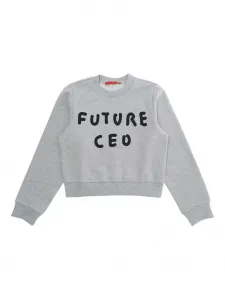 Свитшот с круглым вырезом и графичным принтом Max&Co. Kids, серый