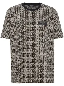 Жаккардовая футболка с монограммой BALMAIN, черный