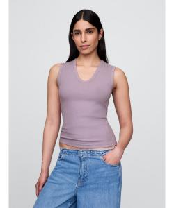 (W) Прозрачная современная майка в рубчик