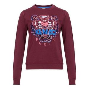 Свитер tiger head pattern long sleeves pullover hoodie red Kenzo, красный