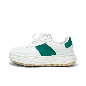 Низкие slip resistant, lightweight и breathable кроссовки для скейтбординга unisex black WARRIOR, 0524C-L( белый зеленый )