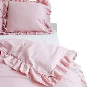 Постельное белье с оборками, пододеяльник для спальни 140х200 см, грязно-розовый EDANTI