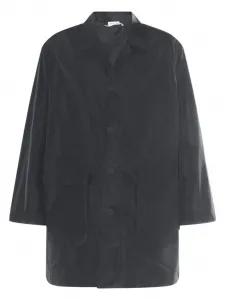 Однобортное пальто с принтом логотипа Thom Browne