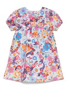 Платье Marni Kids с цветочным принтом, зеленый