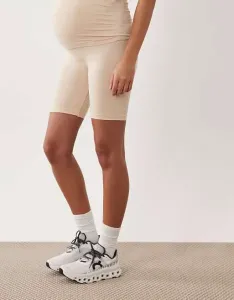 Бежевые бесшовные шорты для беременных Mamalicious Maternity