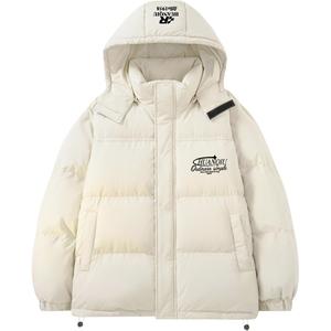 Пуховик Unisex с капюшоном утепленный HUANQIU, бежевый оранжевый