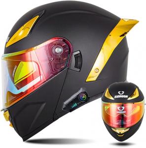 Шлем для мотокросса XLYTK03 SMCXKS, черный / золотой