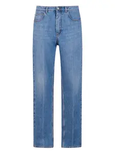 Джинсы из вареного денима с пятью карманами Marni, синий