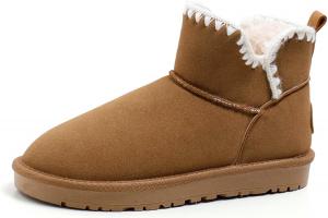 Женские зимние сапоги UANGLI с плюшевой изоляцией, модные, повседневные, мягкие, противоскользящие и износостойкие, Brown