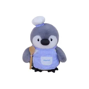 Милые плюшевые куклы пингвины в дизайне питомцев - творческий художник и шеф-повар для рыбалки, высота 21см/30см PUDOWRABBIT