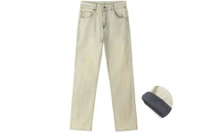 Джинсы унисекс, брюки прямого кроя средней жесткости Bendl'S, желтый mud fleece-lined