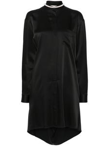 Moschino платье-рубашка с искусственным жемчугом, черный