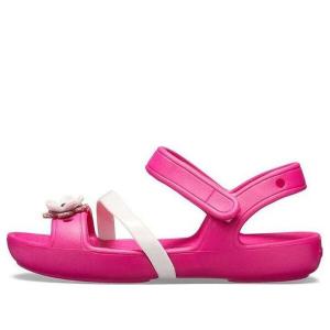 Кроссовки lina flower charm round toe sandals 'pink' Crocs, розовый