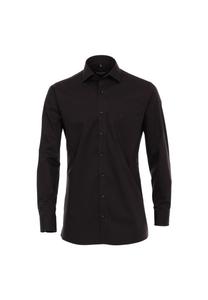 Мужская деловая рубашка с удлиненными рукавами, 69 см, однотонная, современного кроя CASAMODA, черный