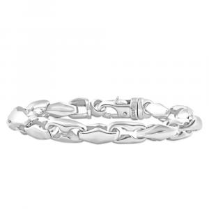 Мужской стальной браслет с однотонной застежкой, звенья 8 мм, 8,5 дюйма Pompeii2, Stainless Steel