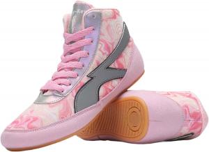 Профессиональные боксерские ботинки для мужчин и женщин, для соревнований, тренировок, борьбы, легкие, нескользящие, высокие, спортивные, фитнес-ботинки, обувь для тяжелой атлетики и тхэквондо Generic, розовый