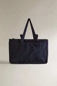 Вельветовая сумка для беременных Zara, темно-синий