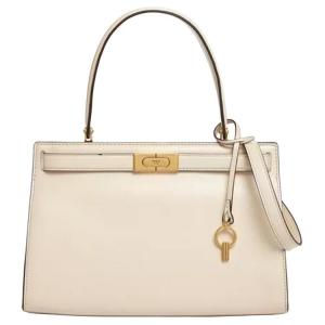 Сумка через плечо из коровьей кожи белого цвета Tory Burch