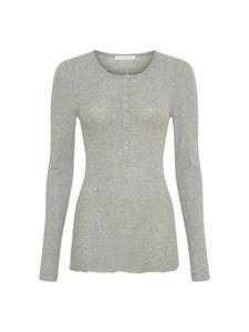 Seamless Basic Хлопковая рубашка "Дедушка" серого меланжа