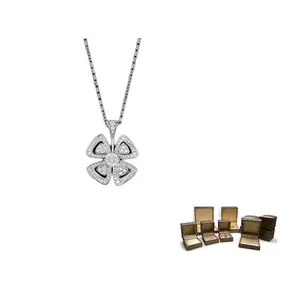 BVLGARI Колье Fiorever Bloom Collection из белого золота 18 карат с украшением из стразов