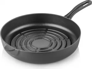 Чугунная сковорода-гриль 28 см черная SILVER